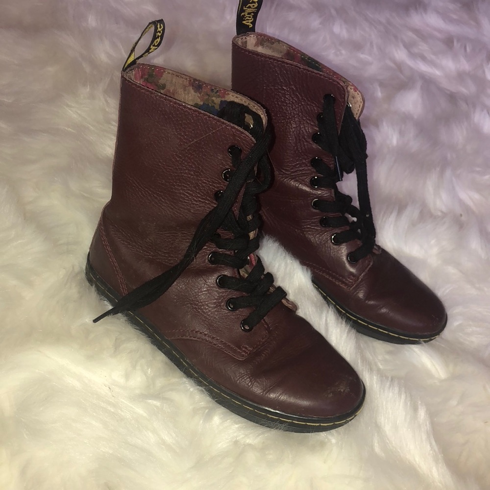Dr. Martens red leather boots